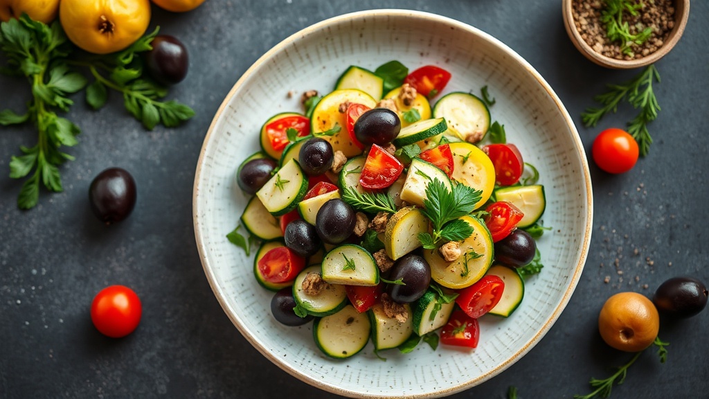 Mediterranean Zucchini and Olive Salad