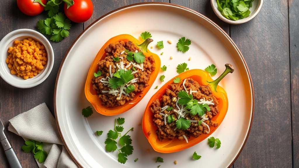 Mexican Taco Meat Stuffed Peppers