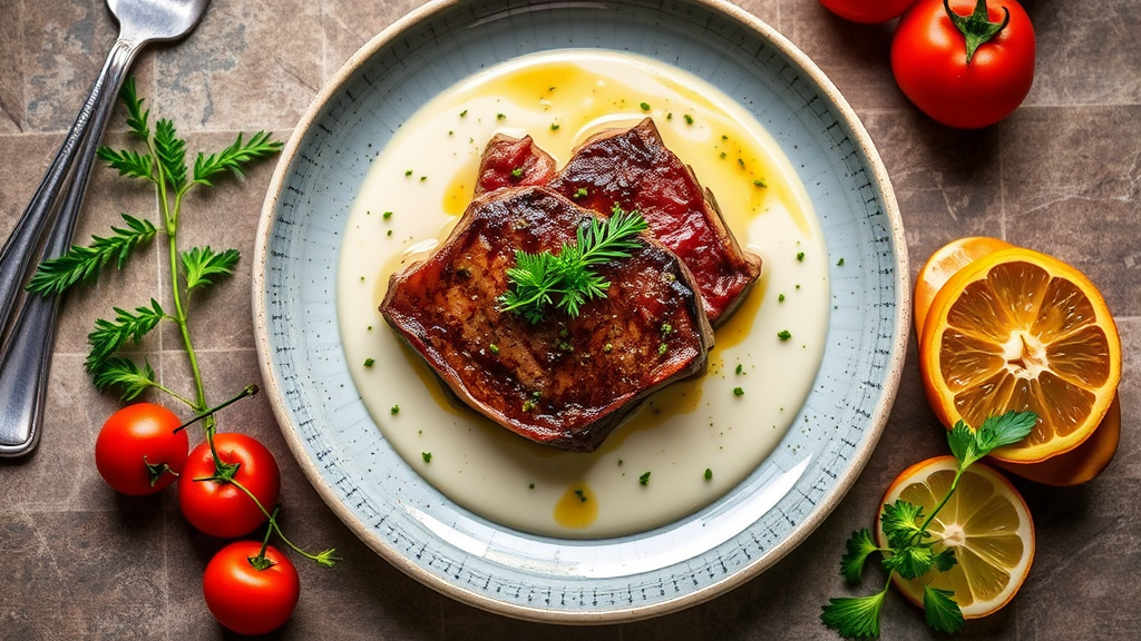 Milk-Braised Steak with Herb Infusion