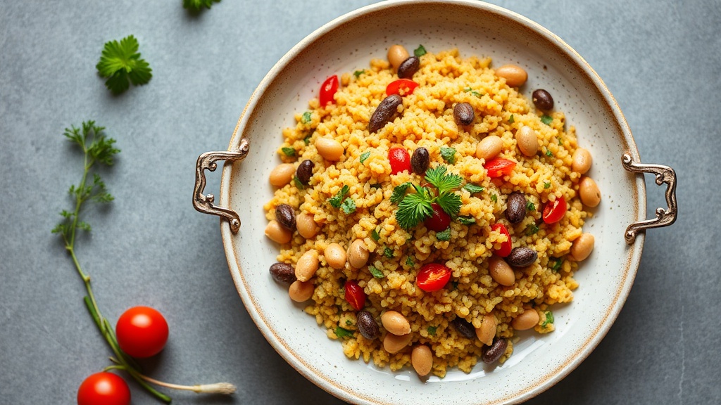 Millet and Bean Pilaf with Herbs