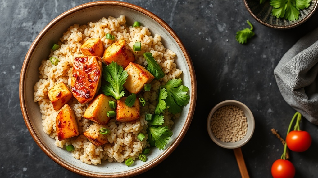 Miso Chicken and Barley Bowl