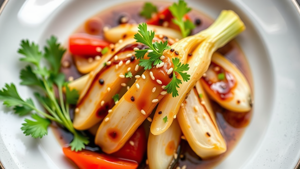 Miso-Glazed Roasted Daikon with Sesame