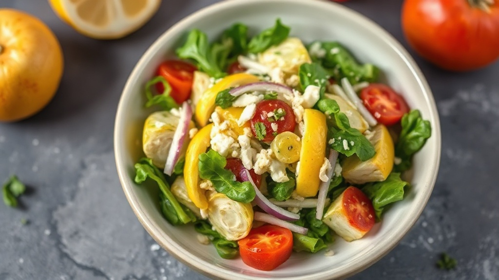 Mixed Sprout Salad with Tangy Lemon Dressing