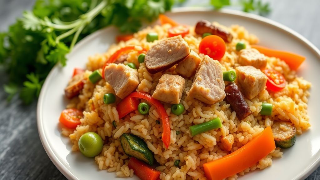 Mixed Vegetable and Pork Fried Rice