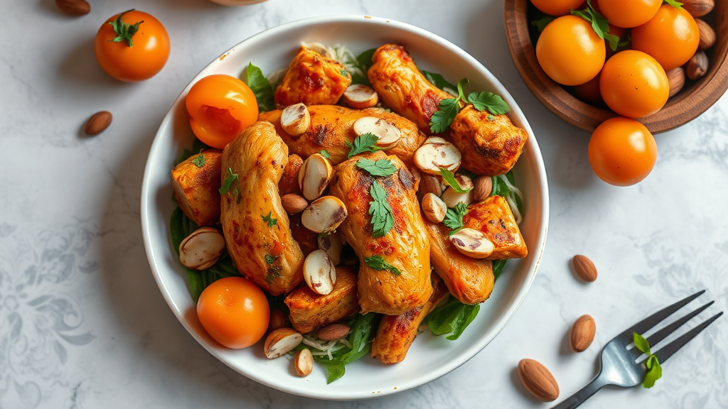 Moroccan Chicken Tajine with Apricots and Almonds