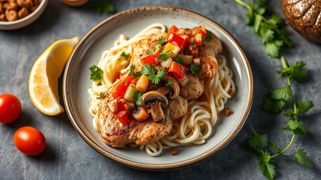 Mushroom Chicken with Pico de Gallo