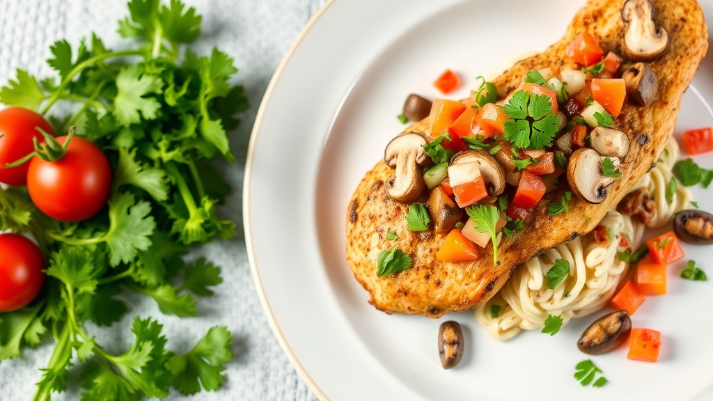 Mushroom Chicken with Pico de Gallo