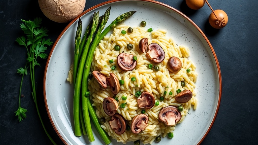 Mushroom, Leek, and Asparagus Risotto