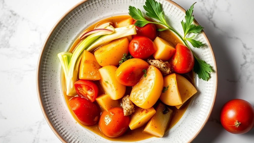 Napa Cabbage and Fennel Stew with Apples and Tomatoes