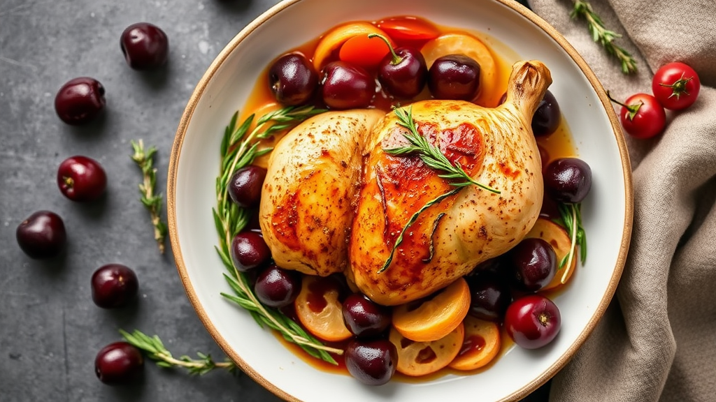 One-Pot Chicken with Cherries and Thyme