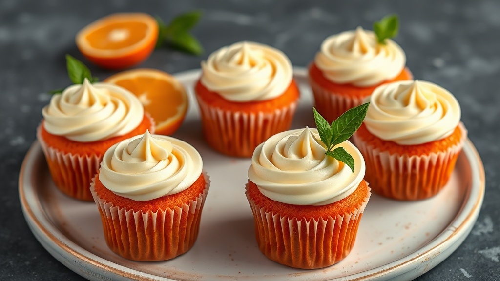 Orange Velvet Cupcakes with Creamy Frosting