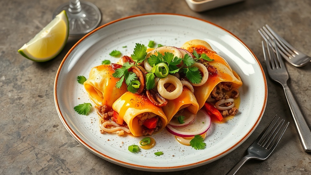 Pan Seared Squid Enchiladas