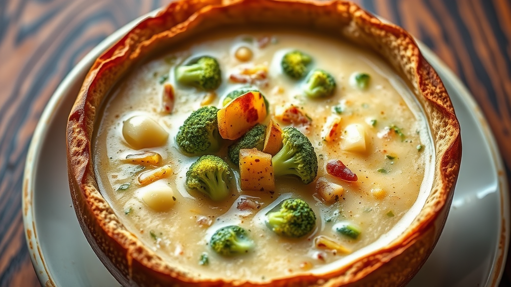 Panera Bread's Cheddar and Broccoli Soup in a Bread Bowl (Copycat Recipe)