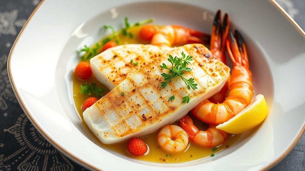 Pan-Seared Plaice with Garlic Butter King Prawns