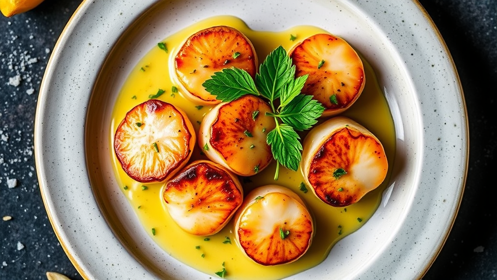 Pan-Seared Sea Scallops with Lemon Garlic Butter Sauce