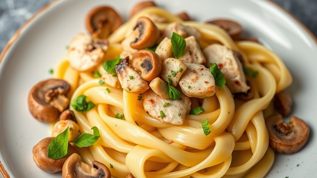 Papardelle with Chicken, Mushrooms, and Artichokes