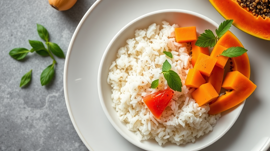 Papaya Coconut Rice Bowl