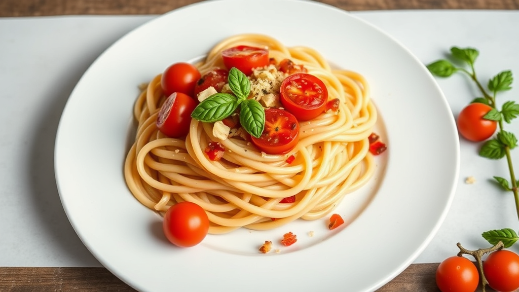 Pasta with Cherry Tomato and Garlic Sauce