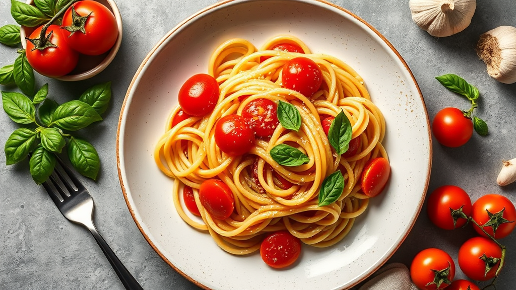 Pasta with Cherry Tomato and Garlic Sauce