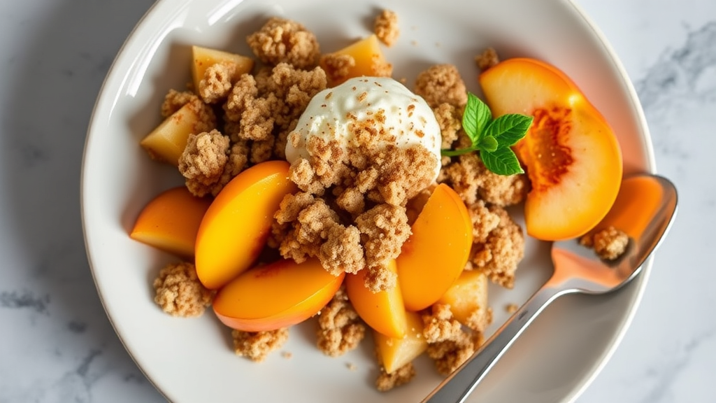 Peach and Apple Cinnamon Crumble
