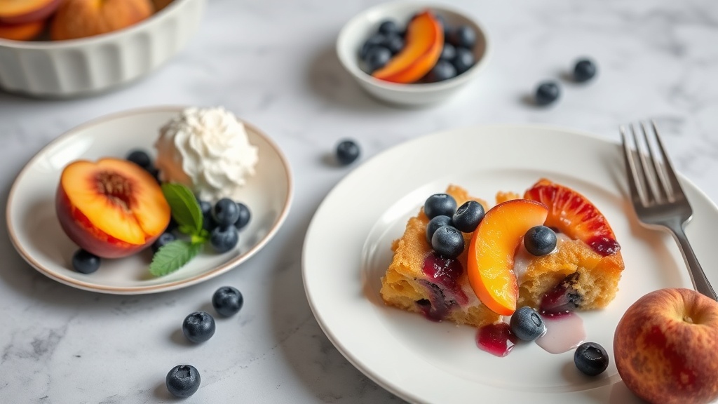 Peach and Blueberry Dump Cake