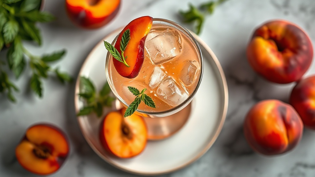 Peach and Peach Liqueur Cocktail