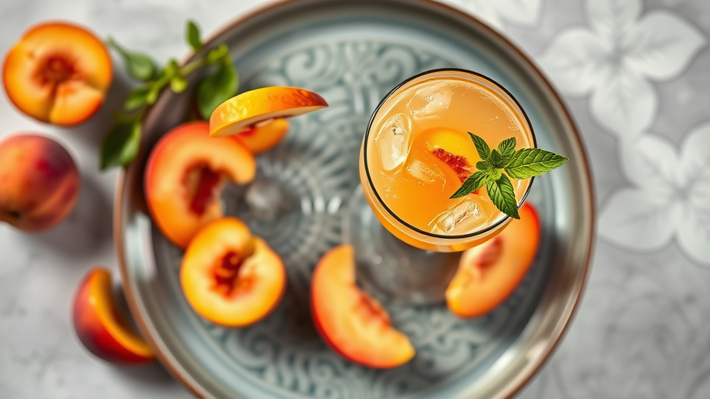 Peach Bellini Mocktail with a Twist