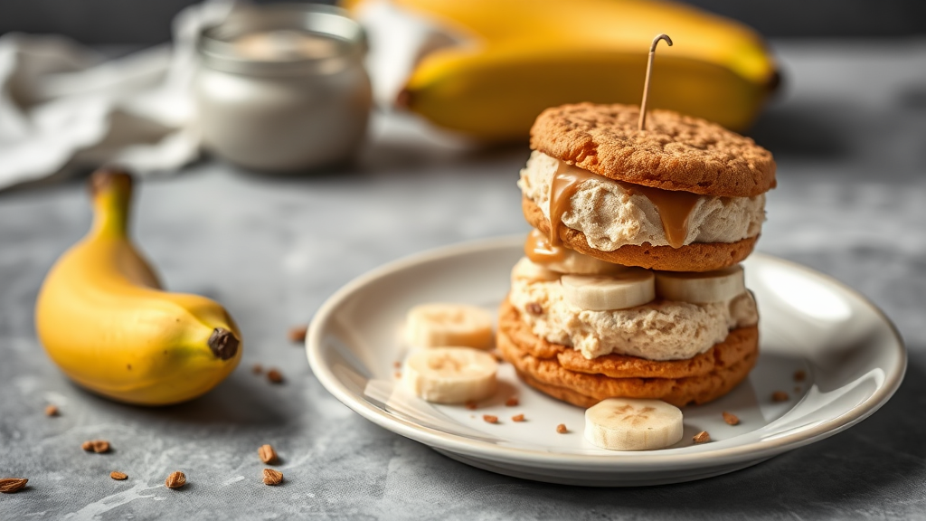 Peanut Butter Banana Ice Cream Sandwiches