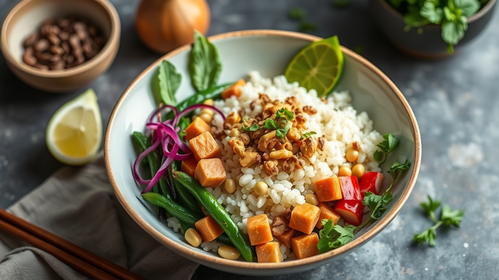 Peanut Butter Edamame Rice Bowl