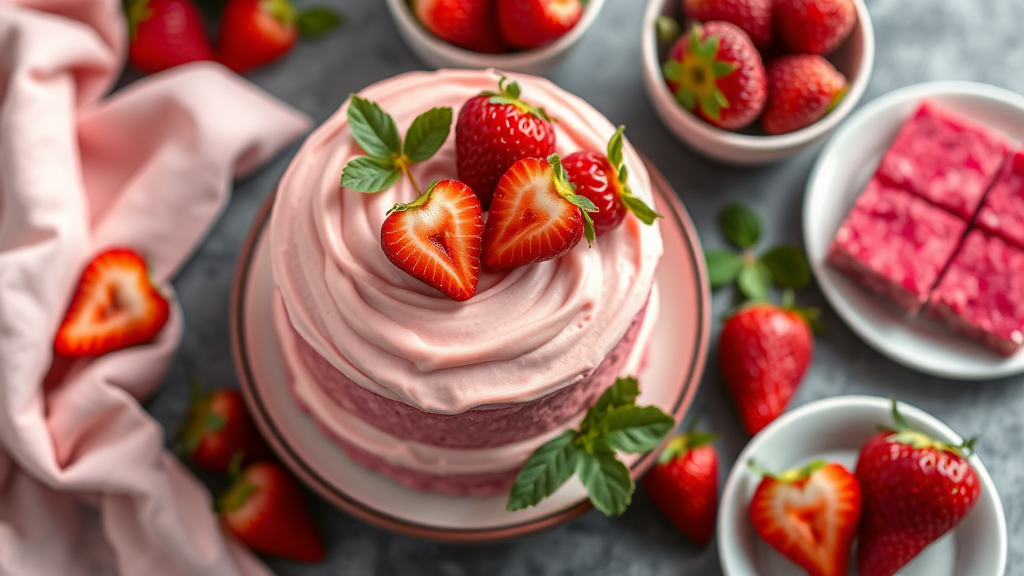 Pink Velvet Cake with Strawberry Squeeze Candy Frosting