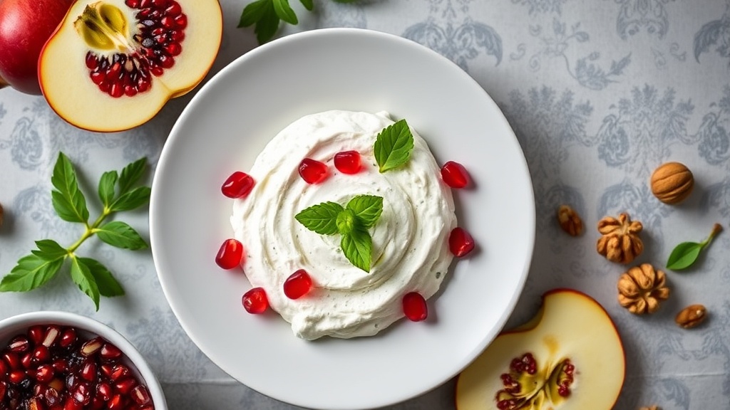 Pomegranate Whipped Feta Dip with Walnuts and Apples