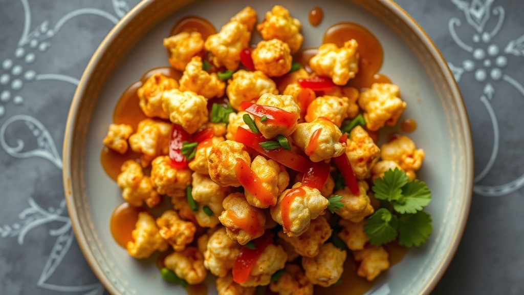 Popcorn Tempeh with Spicy Maple Glaze