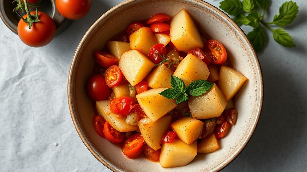 Potato, Cabbage, and Tomato Bake