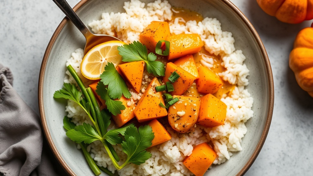 Pumpkin Chicken Rice Bowl