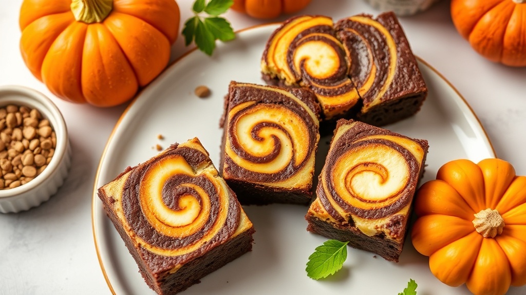 Pumpkin Cream Cheese Swirl Brownies