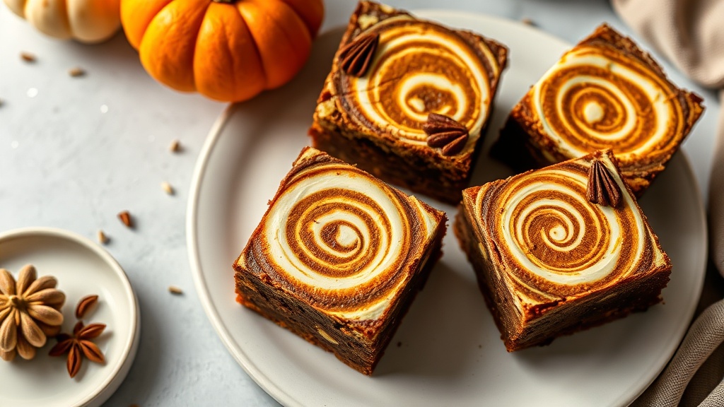 Pumpkin Cream Cheese Swirl Brownies