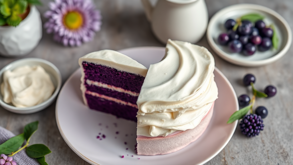 Purple Velvet Cake with Cream Cheese Frosting