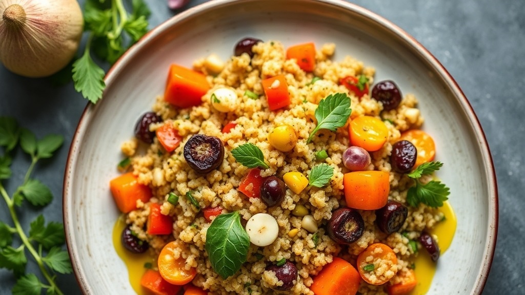 Quinoa & Roasted Vegetable Salad with Turmeric Dressing