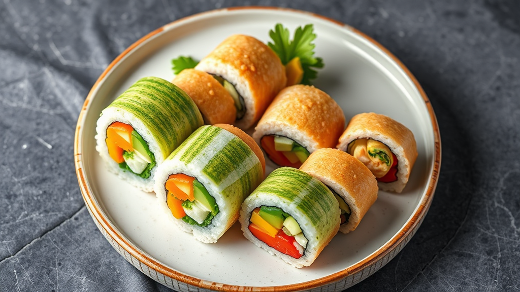 Rainbow Vegetable Sushi Rolls