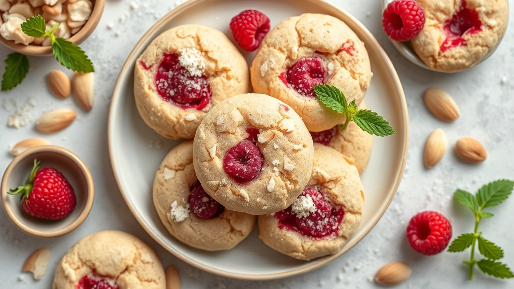Raspberry Almond Flour Cookies