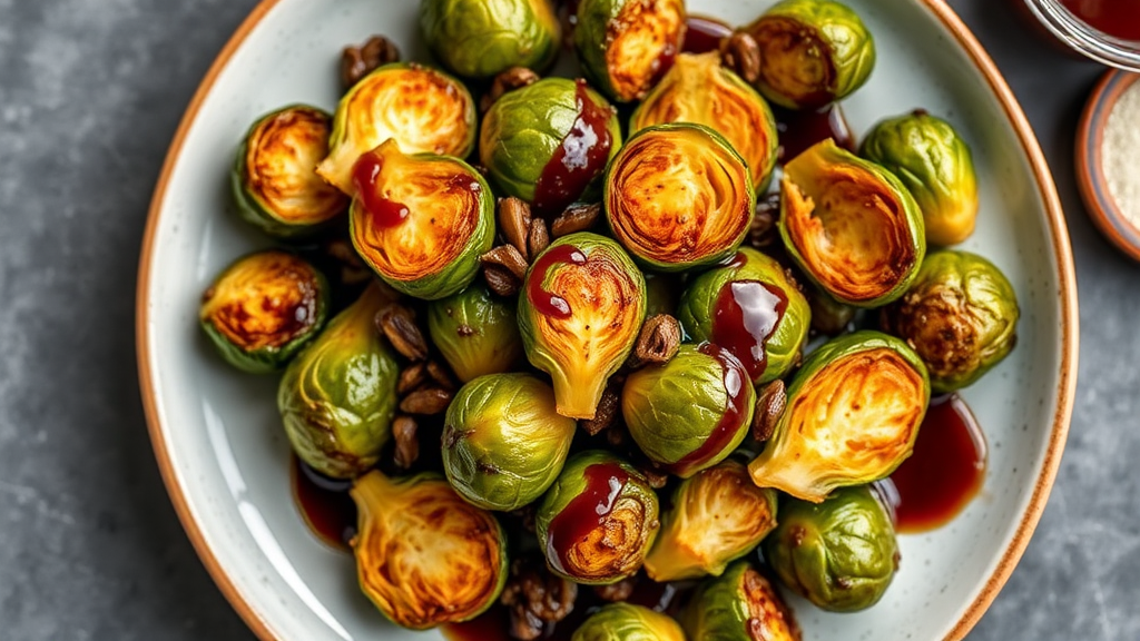 Roasted Brussels Sprouts with Maple-Balsamic Glaze
