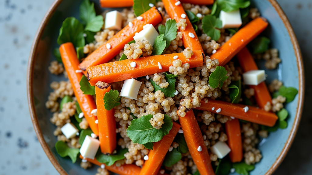 Roasted Carrot and Quinoa Salad with Tahini Dressing