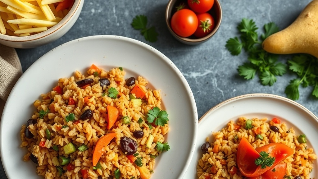 Root Vegetable Quorn Rice Bake