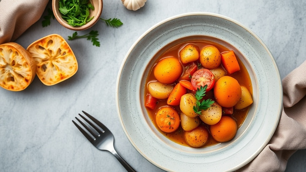 Rustic Garlic Potato and Carrot Stew