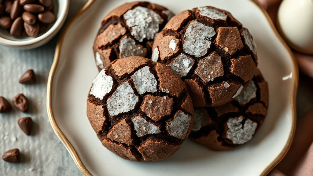 Salted Brownie Crinkle Cookies
