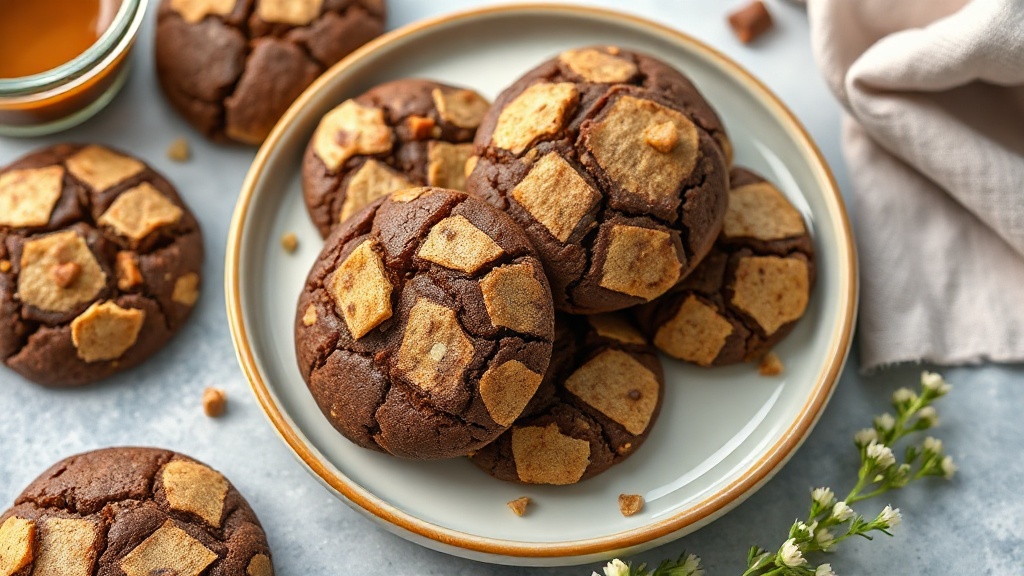 Salted Caramel Brownie Crinkle Cookies