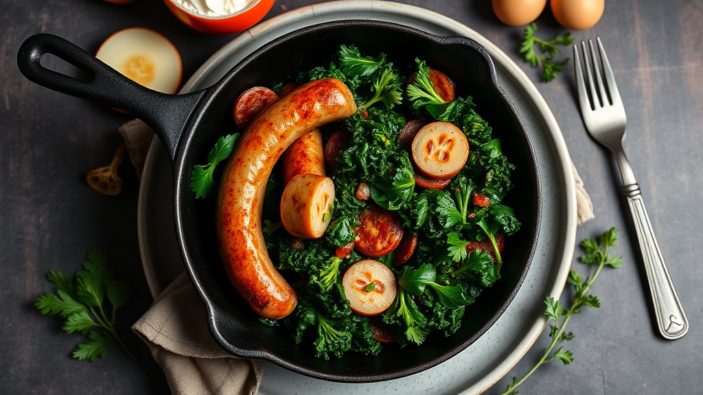 Sausage and Kale Skillet