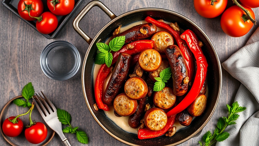 Sausage and Roasted Red Pepper Skillet