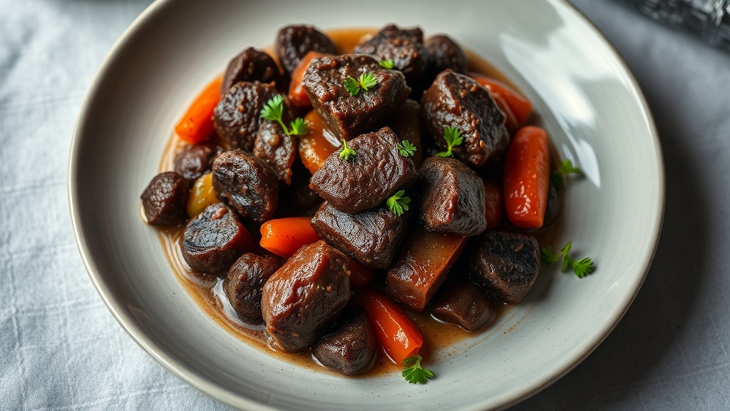 Savory Beef and Black Pudding Mushroom Bake
