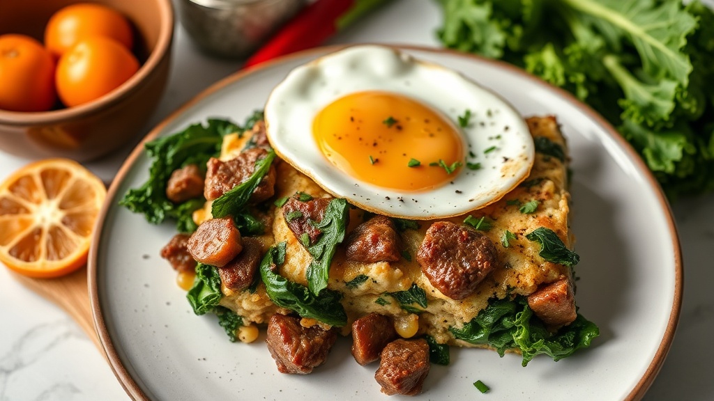 Savory Beef and Kale Breakfast Bake